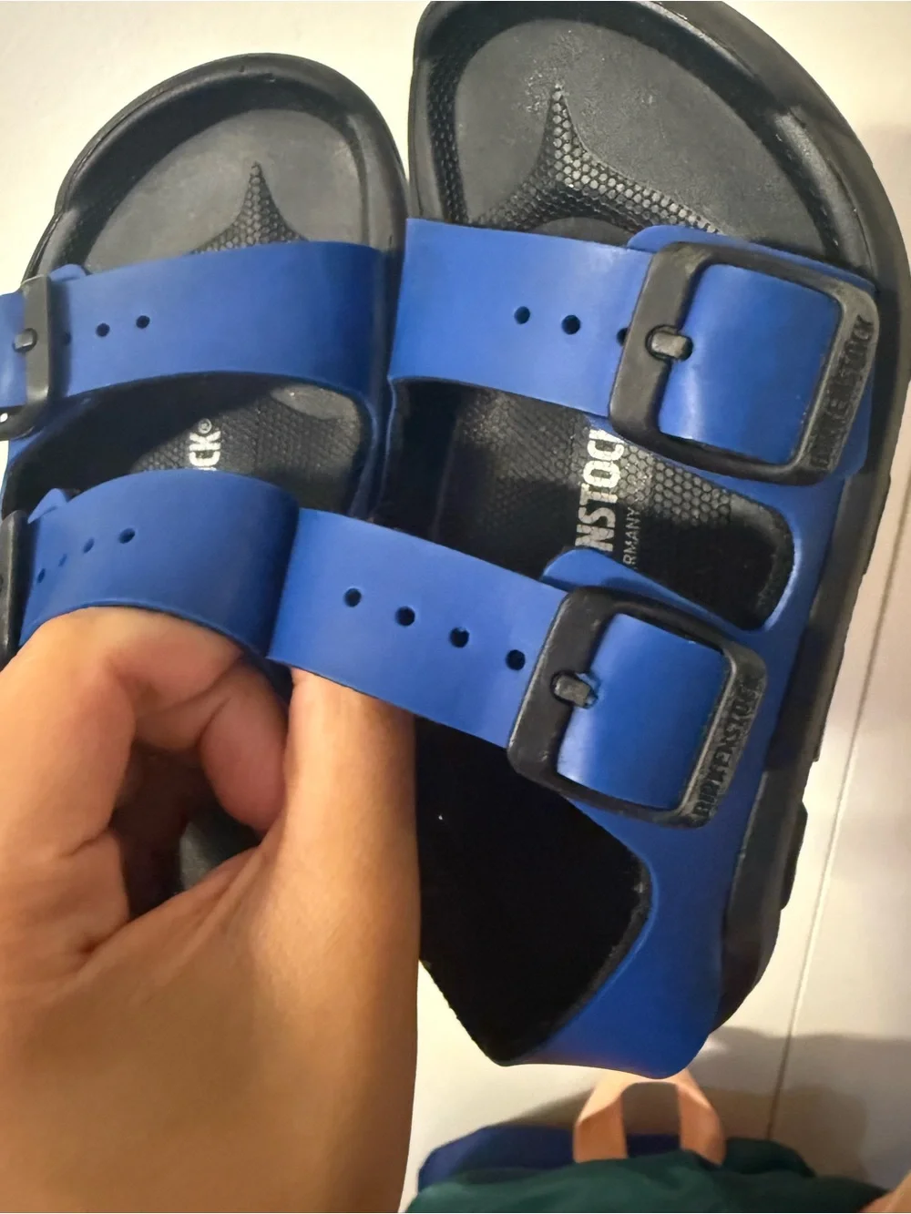 Birkenstock Kids Royal Blue Two-Strap Slide Sandals